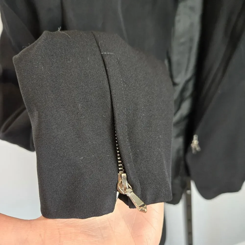 Jil Sander‎ Blazer Jacket Wool Black Zipper Front Modern Utility Career Capsule